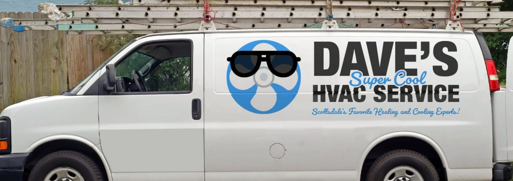 White van that says "Dave's HVAC Service"